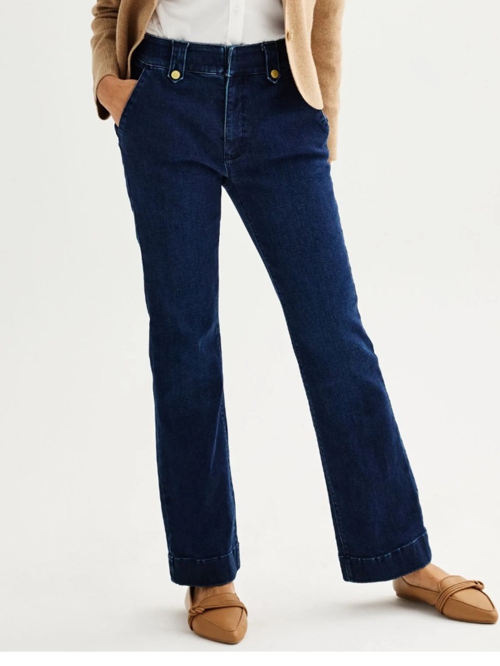 Croft & Barrow stretch wide straight leg jeans Sz 12 NWOT